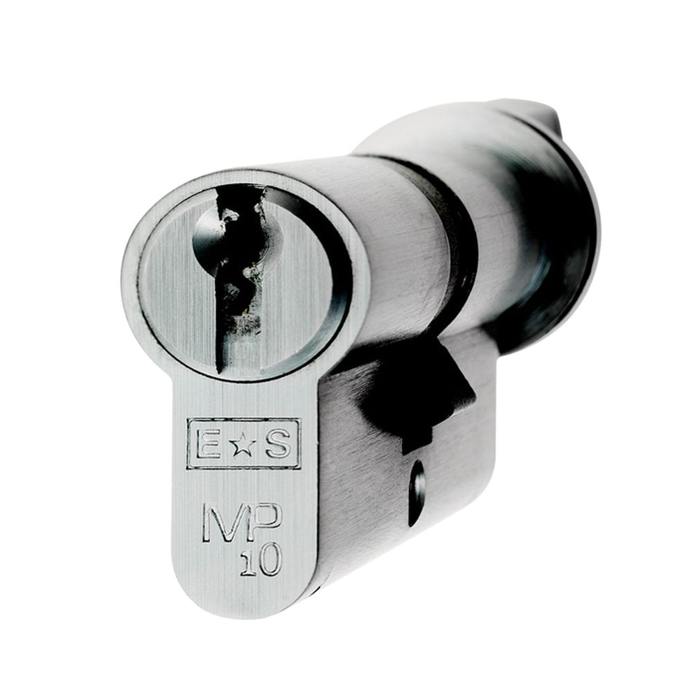 Eurospec Locks & Latches Satin Chrome / 40 x 40mm / Euro Cylinder & Turn Eurospec - MP10 Euro Cylinder & Turn 80mm - Satin Chrome