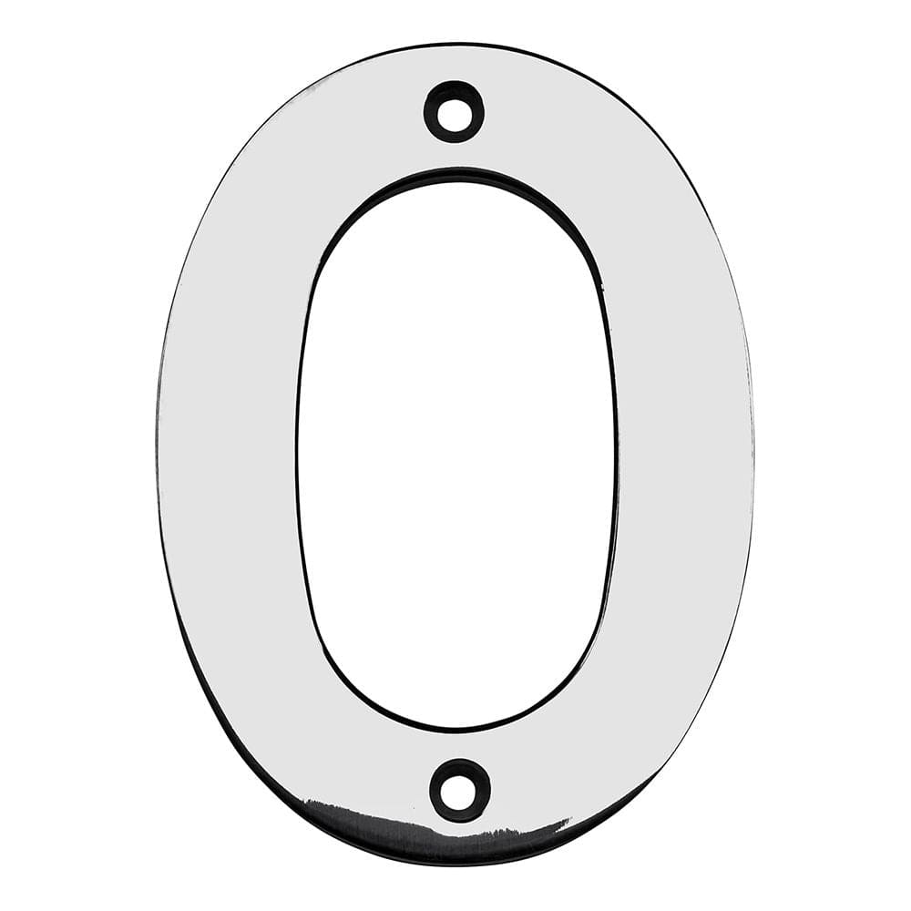 Eurospec Door Furniture Polished Stainless Steel / Numerals / 0 Eurospec - Numerals Number 0 - Bright Stainless Steel
