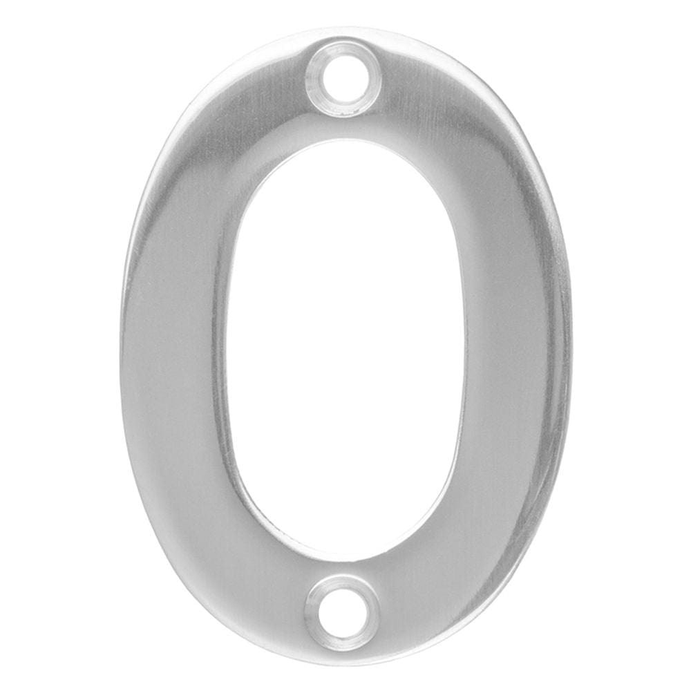 Eurospec Door Furniture Polished Stainless Steel / Numerals / 0 Eurospec - Numerals Number 0 - Bright Stainless Steel