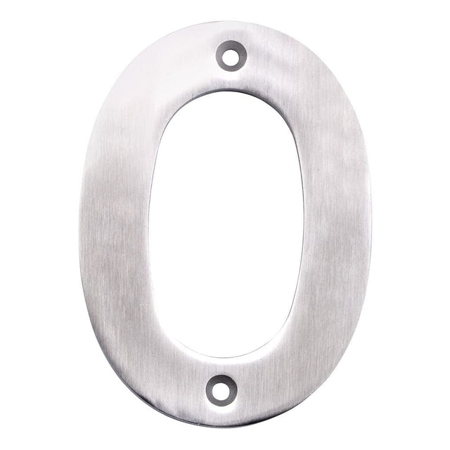 Eurospec Door Furniture Satin Stainless Steel / Numerals / 0 Eurospec - Numerals Number 0 - Satin Stainless Steel