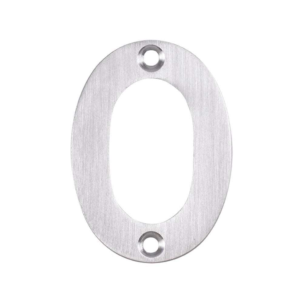 Eurospec Door Furniture Satin Stainless Steel / Numerals / 0 Eurospec - Numerals Number 0 - Satin Stainless Steel
