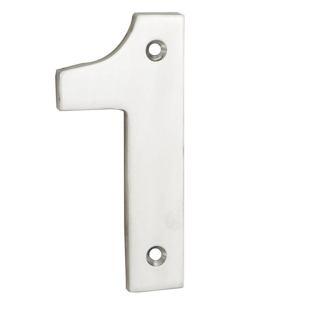 Eurospec Door Furniture Polished Stainless Steel / Numerals / 1 Eurospec - Numerals Number 1 - Bright Stainless Steel