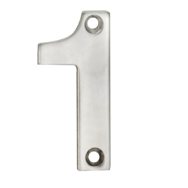Eurospec Door Furniture Satin Stainless Steel / Numerals / 1 Eurospec - Numerals Number 1 - Satin Stainless Steel