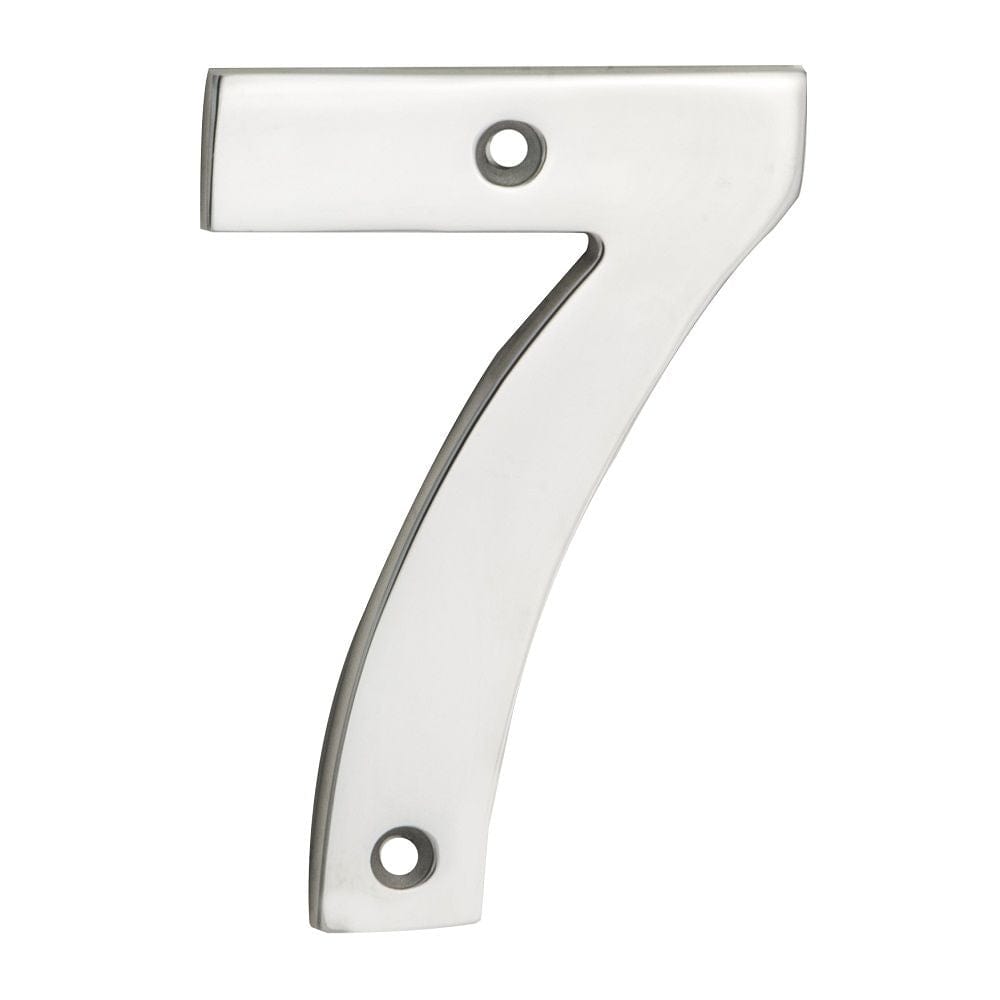 Eurospec Door Furniture Polished Stainless Steel / Numerals / 7 Eurospec - Numerals Number 7 - Bright Stainless Steel