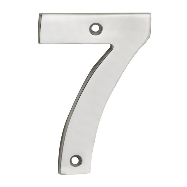 Eurospec Door Furniture Satin Stainless Steel / Numerals / 7 Eurospec - Numerals Number 7 - Satin Stainless Steel