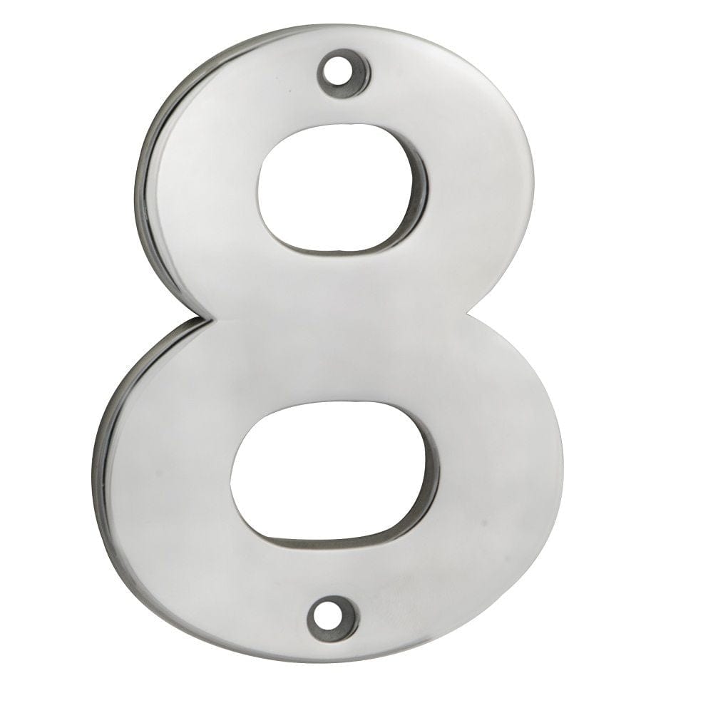 Eurospec Door Furniture Satin Stainless Steel / Numerals / 8 Eurospec - Numerals Number 8 - Satin Stainless Steel