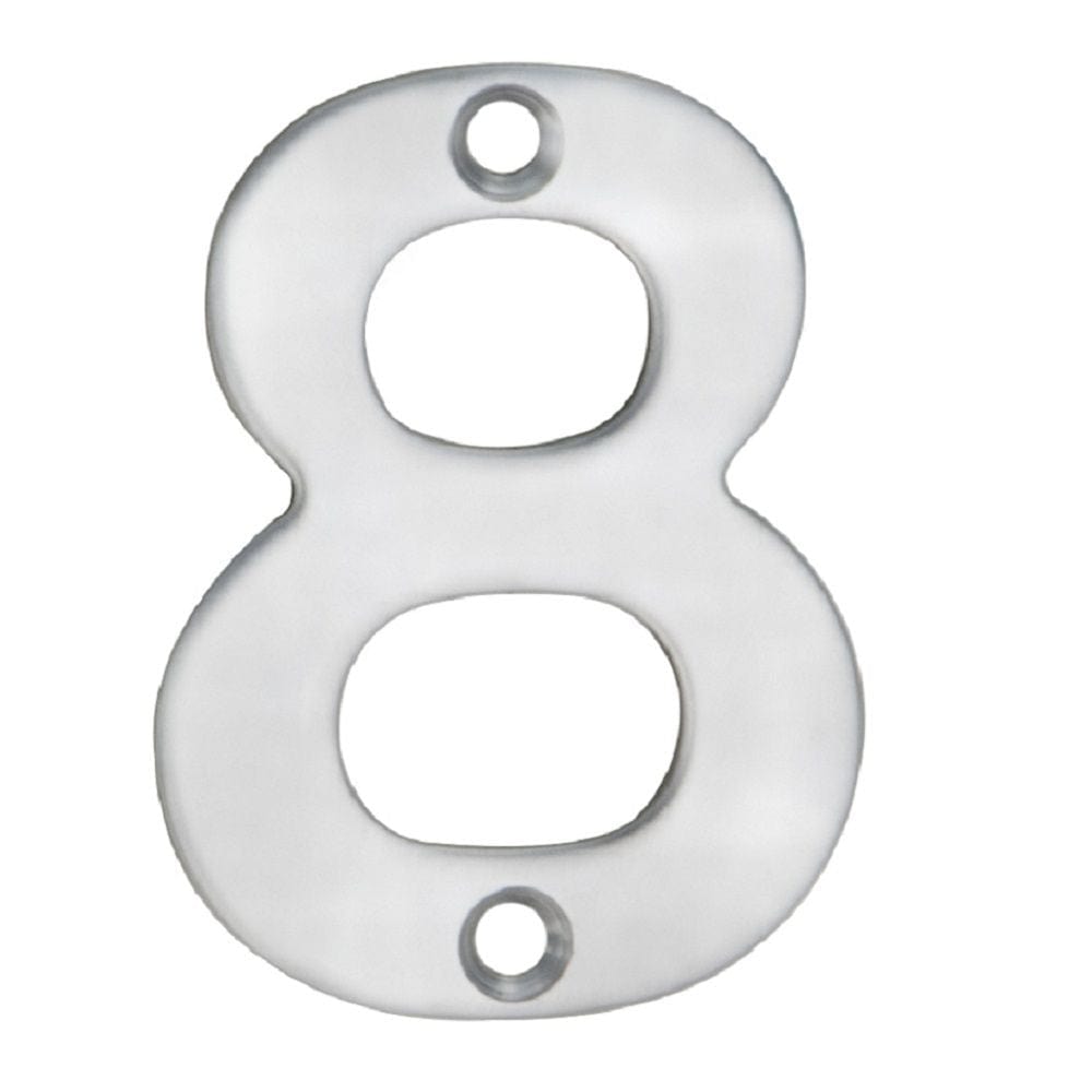 Eurospec Door Furniture Satin Stainless Steel / Numerals / 8 Eurospec - Numerals Number 8 - Satin Stainless Steel