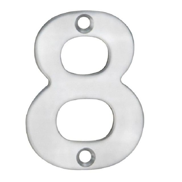 Eurospec Door Furniture Satin Stainless Steel / Numerals / 8 Eurospec - Numerals Number 8 - Satin Stainless Steel