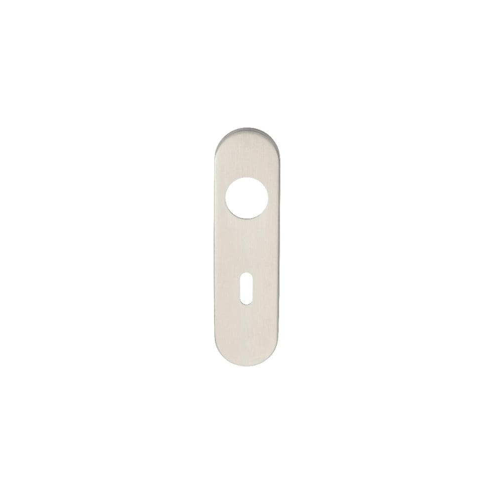 Eurospec Door Furniture Satin Stainless Steel / Euro Profile Lock Handles Eurospec - Radius Covers for Lock Backplate - Satin Stainless Steel