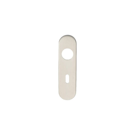 Eurospec Door Furniture Satin Stainless Steel / Euro Profile Lock Handles Eurospec - Radius Covers for Lock Backplate - Satin Stainless Steel