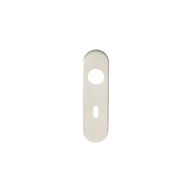 Eurospec Door Furniture Satin Stainless Steel / Euro Profile Lock Handles Eurospec - Radius Covers for Lock Backplate - Satin Stainless Steel