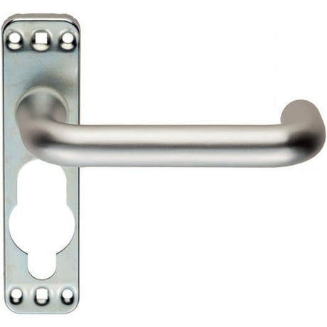 Eurospec Door Furniture Satin Anodised Aluminium / Euro Profile Lock Handles Eurospec - Safety Lever on a Inner Backplate - Satin Anodised Aluminium