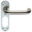 Eurospec Door Furniture Satin Stainless Steel Eurospec - Safety Lever on Inner Backlate - Satin Stainless Steel