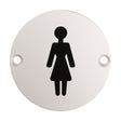 Eurospec Door Furniture Satin Stainless Steel / Signs Eurospec - Signage Female Symbol - Satin Stainless Steel