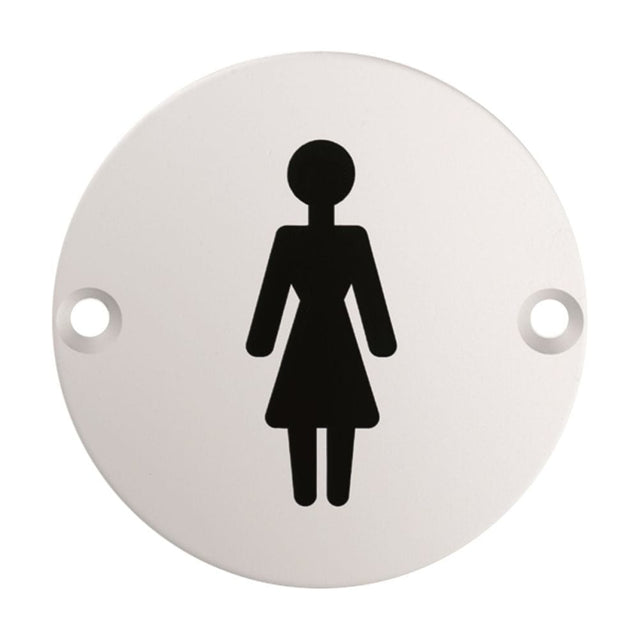 Eurospec Door Furniture Satin Stainless Steel / Signs Eurospec - Signage Female Symbol - Satin Stainless Steel