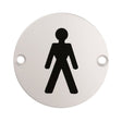 Eurospec Door Furniture Satin Stainless Steel / Signs Eurospec - Signage Male Symbol - Satin Stainless Steel
