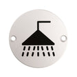 Eurospec Door Furniture Satin Stainless Steel / Signs Eurospec - Signage Shower Symbol - Satin Stainless Steel