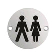 Eurospec Door Furniture Satin Stainless Steel / Signs Eurospec - Signage Unisex Symbol - Satin Stainless Steel