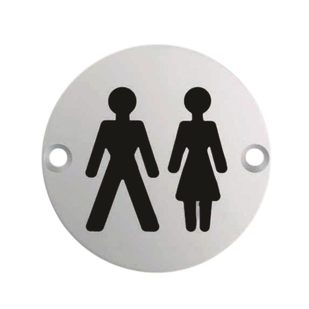 Eurospec Door Furniture Satin Stainless Steel / Signs Eurospec - Signage Unisex Symbol - Satin Stainless Steel