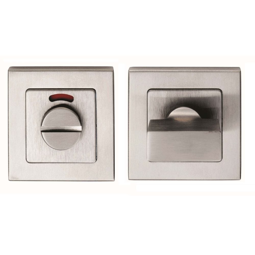 Eurospec Door Furniture Satin Stainless Steel / Yes Eurospec - Square Thumbturn and Release with Indicator - Satin Stainless Steel