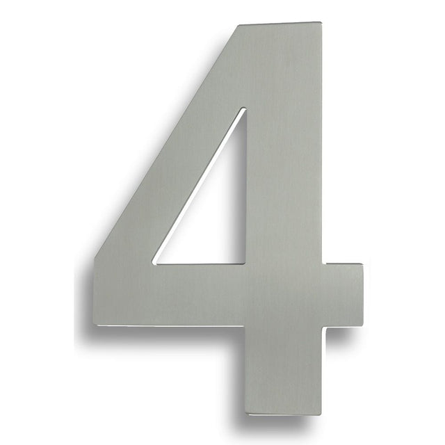 Eurospec Door Furniture Satin Stainless Steel / Numerals / 9 Eurospec - Stainless Steel 7" Numerals (0-9) (Number 4) - Satin Stainless Steel