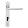 Eurospec Door Furniture Satin Stainless Steel / Multi Point Lock Set / 92mm c/c Eurospec - Steelworx 316 Narrow Plate Straight Lever - Satin Stainless Steel