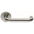 Eurospec Door Furniture Satin Stainless Steel / Round Rose Eurospec - Steelworx 316 Safety Lever on Round rose - Satin Stainless Steel