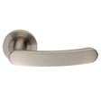 Eurospec Door Furniture Satin Stainless Steel / Round Rose Eurospec - Steelworx SWL Berlino Lever on Rose - Satin Stainless Steel