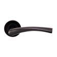 Eurospec Door Furniture Matt Black / Round Rose Eurospec - Steelworx SWL Breeze Lever on Rose - Matt Black