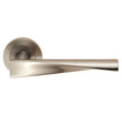 Eurospec Door Furniture Satin Stainless Steel / Round Rose Eurospec - Steelworx SWL Brema Lever on Rose - Satin Stainless Steel