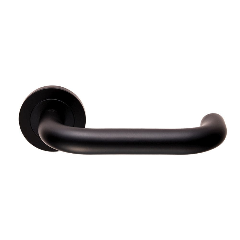 Eurospec Door Furniture Matt Black / Round Rose Eurospec - Steelworx SWL Nera Lever on Rose - Matt Black