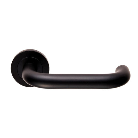 Eurospec Door Furniture Matt Black / Round Rose Eurospec - Steelworx SWL Nera Lever on Rose - Matt Black