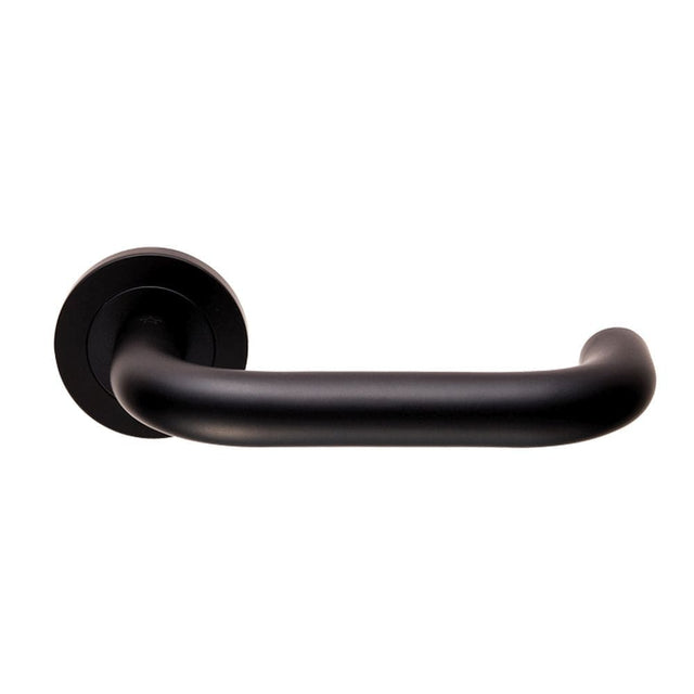 Eurospec Door Furniture Matt Black / Round Rose Eurospec - Steelworx SWL Nera Lever on Rose - Matt Black