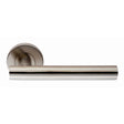 Eurospec Door Furniture Satin Stainless Steel / Round Rose Eurospec - Straight Lever on Sprung Rose - Satin Stainless Steel
