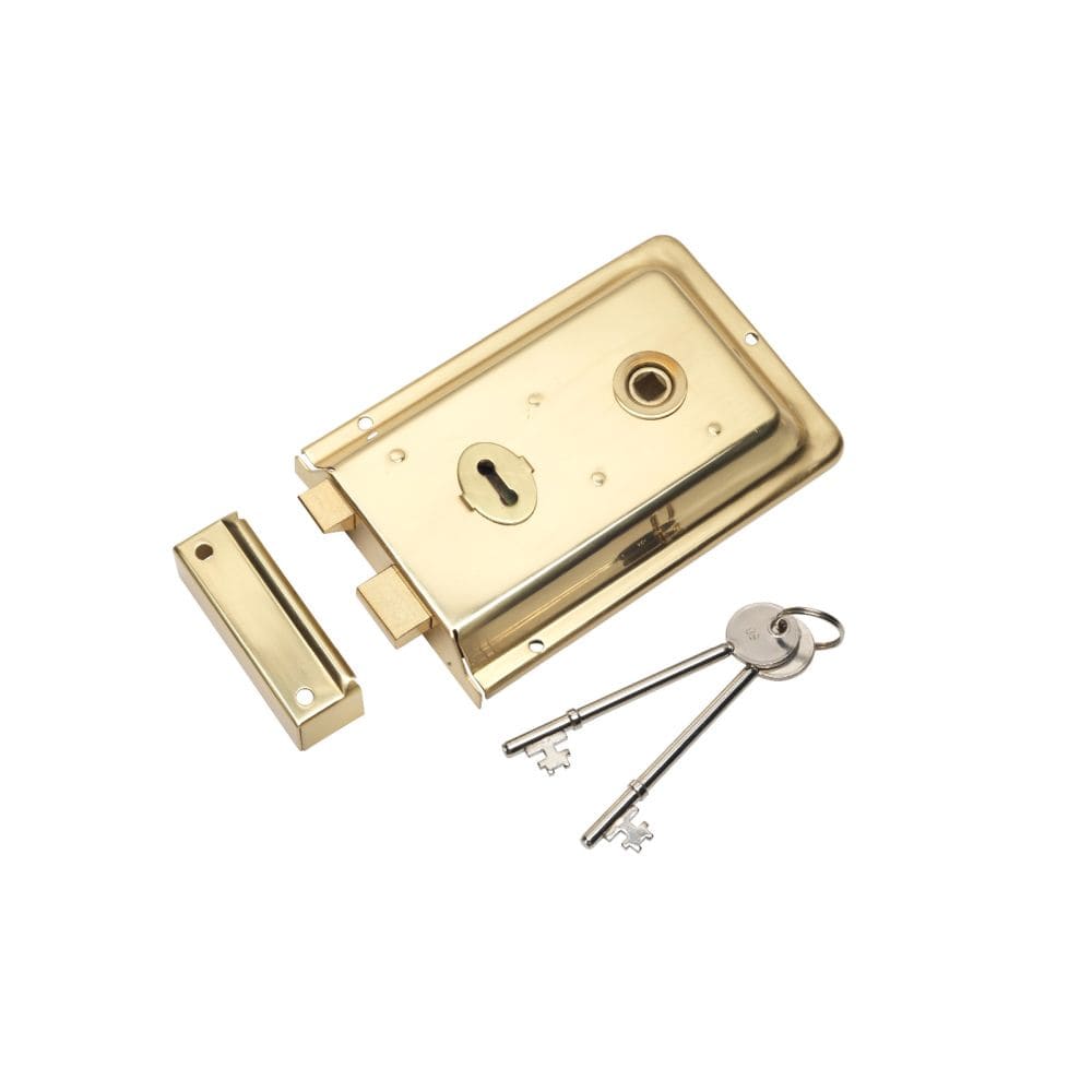 Eurospec Locks & Latches Polished Brass / Rim Locks Eurospec - Traditional Rim Deadlock - Polished Brass