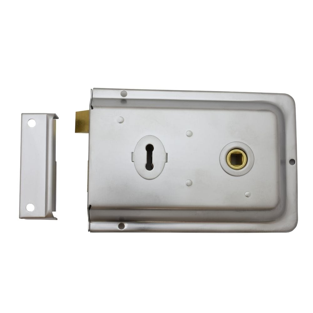 Eurospec Locks & Latches Satin Chrome / Rim Locks Eurospec - Traditional Rim Deadlock - Satin Chrome