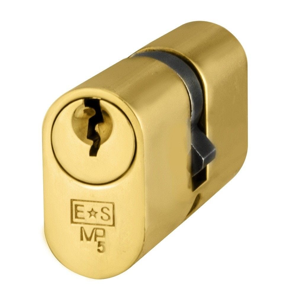 Eurospec Locks & Latches Polished Brass / 35 x 35mm / Oval Double Cylinder Eurospec - UK Oval Double Cylinder - Polished Brass