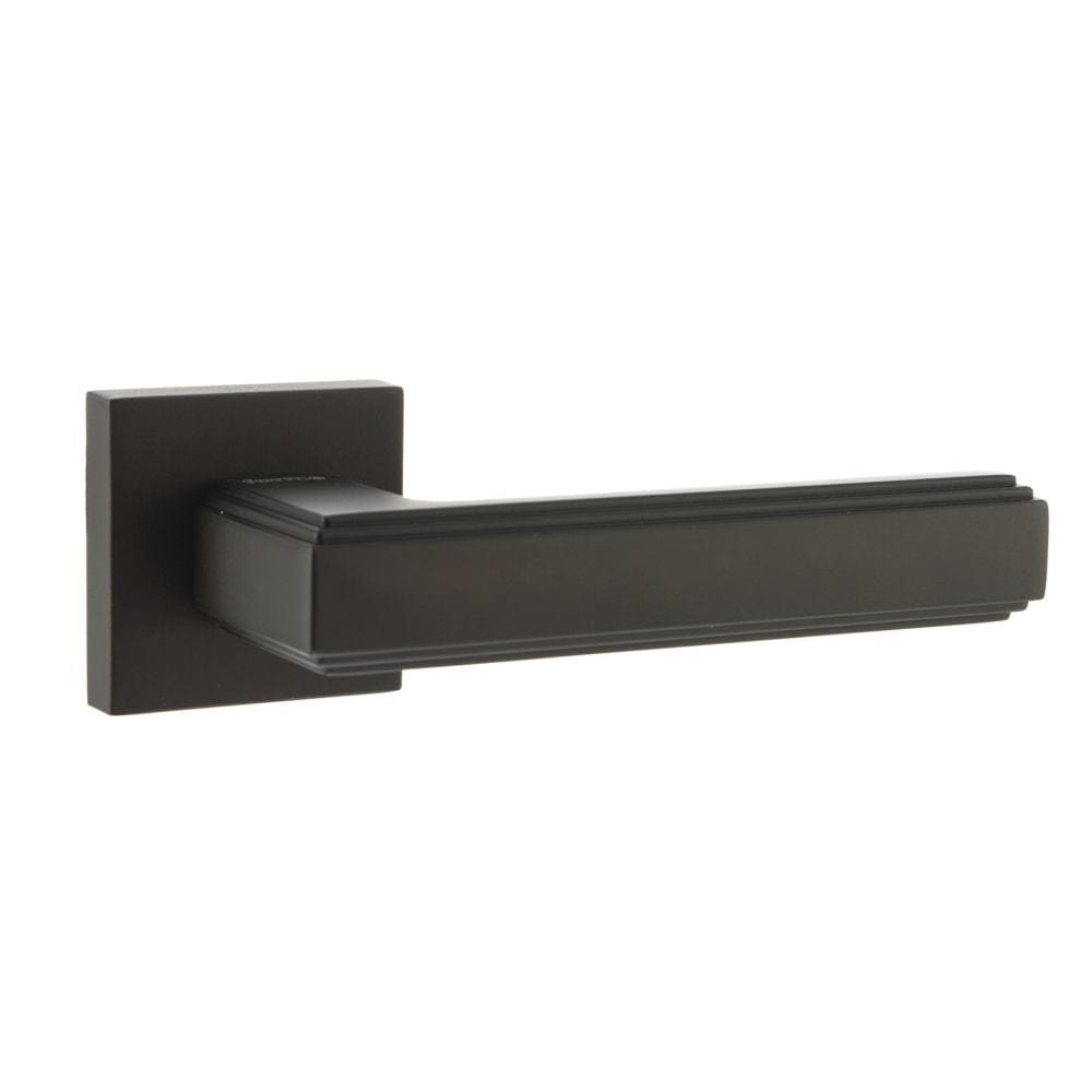 Forme Door Furniture Urban Dark Bronze / Square Rose Forme Alila Designer Lever on Minimal Square Rose - Urban Dark Bronze