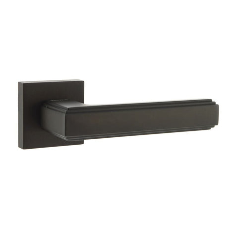 Forme Door Furniture Urban Dark Bronze / Square Rose Forme Alila Designer Lever on Minimal Square Rose - Urban Dark Bronze