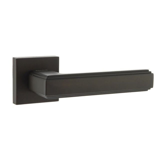 Forme Door Furniture Urban Dark Bronze / Square Rose Forme Alila Designer Lever on Minimal Square Rose - Urban Dark Bronze