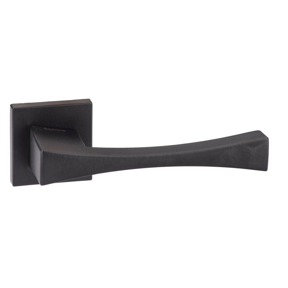 Forme Door Furniture Matt Black / Square Rose Forme Artemide Designer Lever on Minimal Square Rose - Matt Black