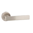 Forme Door Furniture Satin Nickel / Round Rose Forme Asti Designer Lever on Minimal Round Rose - Satin Nickel