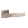 Forme Door Furniture Satin Nickel / Square Rose Forme Asti Designer Lever on Minimal Square Rose - Satin Nickel
