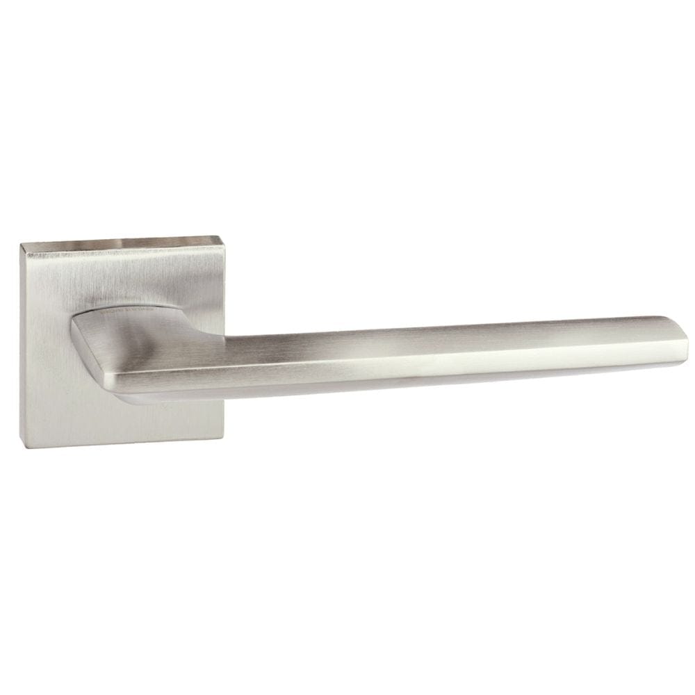 Forme Door Furniture Satin Chrome / Square Rose Forme Boston Designer Lever on Minimal Square Rose - Satin Chrome
