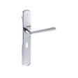 Forme Door Furniture Polished Chrome / Std. Lock Handles Forme Brigette Solid Brass Key Lever on Backplate - Polished Chrome