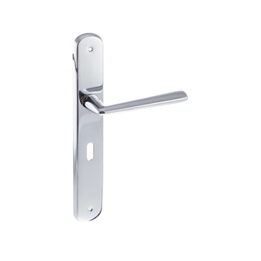 Forme Door Furniture Polished Chrome / Std. Lock Handles Forme Brigette Solid Brass Key Lever on Backplate - Polished Chrome