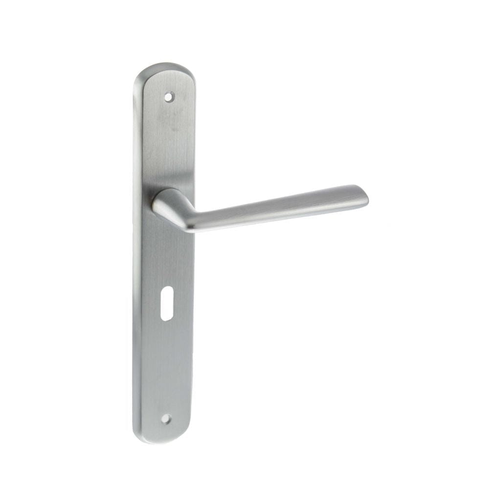 Forme Door Furniture Satin Chrome / Std. Lock Handles Forme Brigette Solid Brass Key Lever on Backplate - Satin Chrome