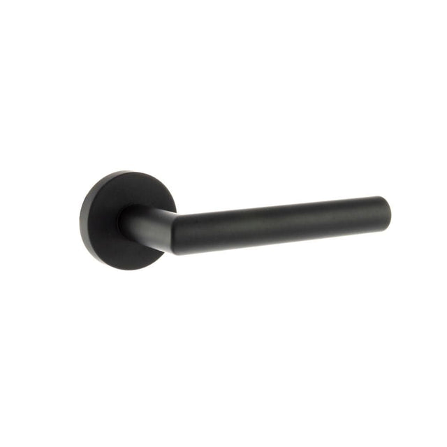 Forme Door Furniture Matt Black / Round Rose Forme Elle Designer Lever on Minimal Round Rose - Matt Black
