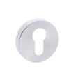 Forme Door Furniture Satin Chrome / Euro Profile Escutcheons Forme Euro Escutcheon on Minimal Round Rose - Satin Chrome