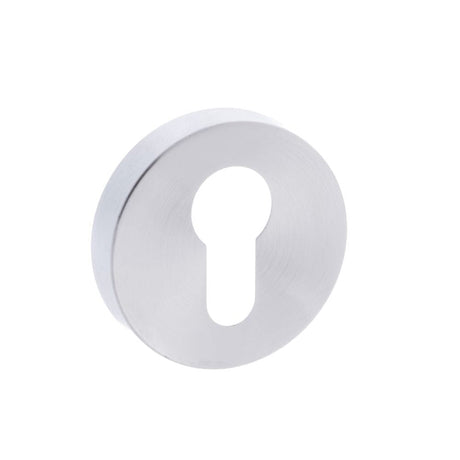 Forme Door Furniture Satin Chrome / Euro Profile Escutcheons Forme Euro Escutcheon on Minimal Round Rose - Satin Chrome